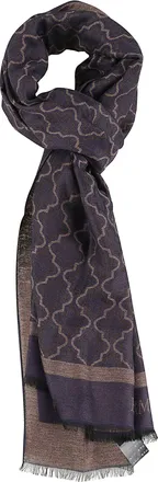 Emporio Armani Geometric Pattern Fringed Viscose-Blend Scarf