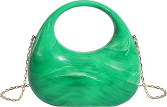Generic Cymwer Women Acrylic Trendy Evening Clutch Purse Elegant Handbag for Prom Party (Green)
