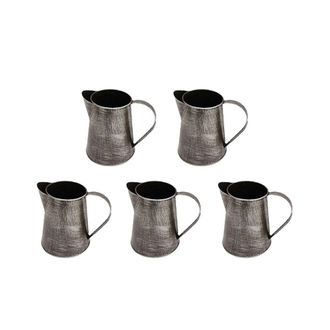 OEM Jarrones Decorativos De Metal, Jarra Decorativa, Soporte Para Flores, Jarr&oacute;n De Metal Con Asa Para El Hogar, Jard&iacute;n, Maceta, Plata Antigua