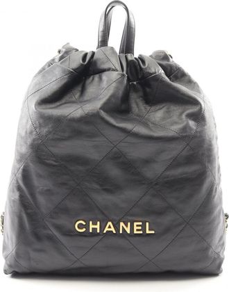 Chanel Black Leather Backpack (Pre-Owned)