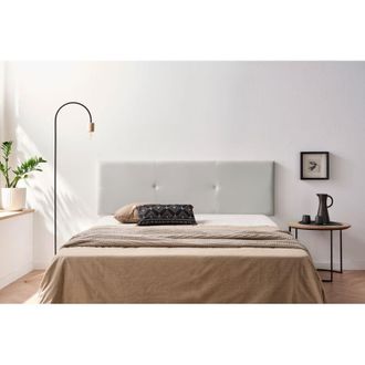 Moonia Cabecero Tapizado Alma Polipiel 90x50x5 Cm - Gris Claro Moonia