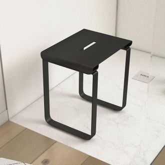 Aurlane Aurlane - Asiento De Ducha En Acero Inoxidable Negro Mate - 40x30x46 Cm