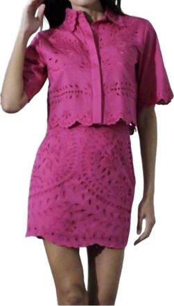 Karina Grimaldi Atlanta Lace Skirt In Hot Pink