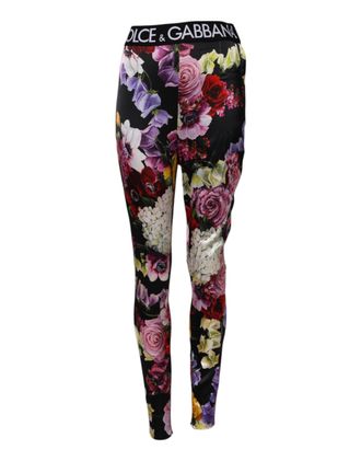 Dolce & Gabbana Floral Print Leggings - Black