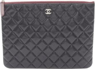 Chanel Pre-owned Clutches, female, Black, Size: ONE SIZE Pre-owned Leather Clutch