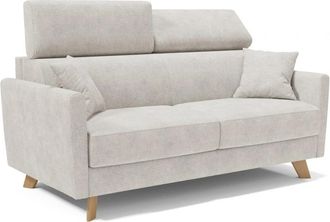 Divani.Store Sof&aacute; cama con reposacabezas ajustables 160 cm blanco