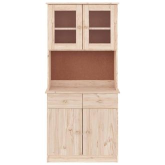 Berkfield Home Highboard ALTA 77x35x165 cm Solid Wood Pine in Light Tan | Size: 77 x 35 x 165 cm