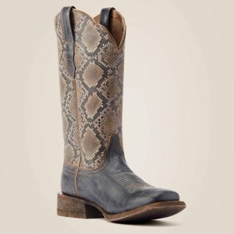 Ariat Womens Frontier Farrah Wide Square Toe Western Boot In Beige