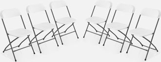 Sweeek Sweeek - Sillas Plegables Para Eventos, Set De 6, Fiesta X6, Blanco, 44x81x50 Cm