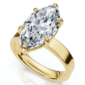 Pompeii3 Certified 2Ct Marquise Cut Flat Cigar Band Engagement Ring 14k Gold Lab Grown
