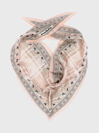 Acne Studios Bandana triangolare in seta biologica con stampa check