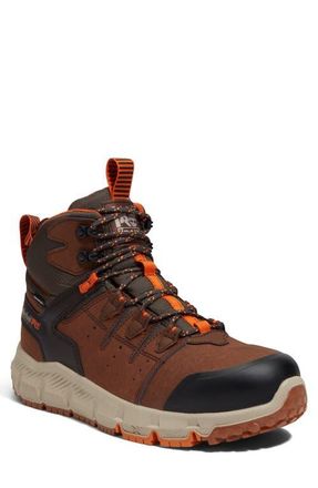Timberland Tempe 6-Inch Soft Toe Waterproof Work Boot in Medium Brown Leather at Nordstrom, Size 10.5