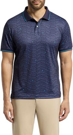 Psycho Bunny Winston Print Sport Polo in Evening Blue at Nordstrom Rack, Size 4(S)
