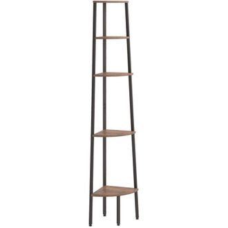 vidaXL Vidaxl - Scaffale Angolare 5 Livelli Marrone Scuro Nero 45,5x31,5x180 cm