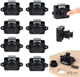 OEM Paquete De 10 Cierres De Bot&oacute;n Pulsador Para Puertas De Armarios, Pestillos Ajustables Para Puertas De 15-18 Mm De Grosor, Adecuados Para Barcos, Furg