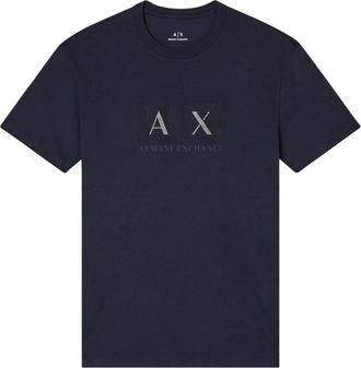 A|X Armani Exchange Regular T-shirt met logo - Heren - T-shirts - Blauw - M - Katoen - Tops