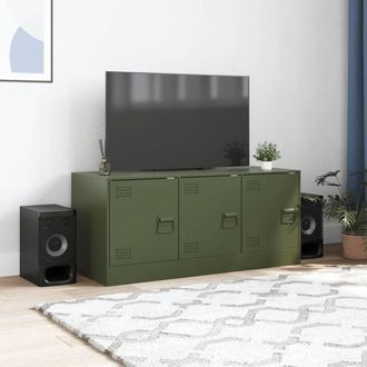 Berkfield Home TV Cabinet Olive Green 99x39x44 cm Steel | Size: 99 x 39 x 44 cm