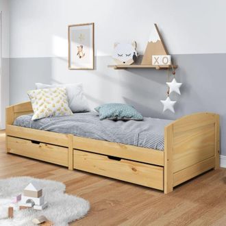 vidaXL Furniture Limited - Sof&aacute; Cama Con 2 Cajones Madera Maciza Pino