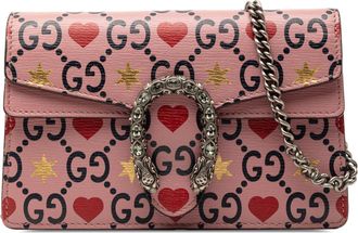 Gucci Pre-owned Womens Mini Textured Leather Valentines Day Dionysus Crossbody - Pink - One Size