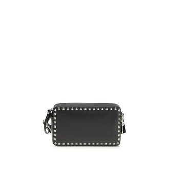 Valentino Garavani Black Calf Leather Bos Taurus Shoulder Mens Bag