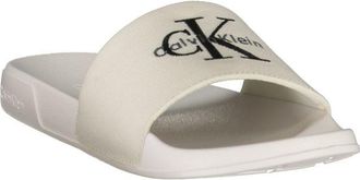 Calvin Klein Logo-Embroidered Polyester Slipper - White