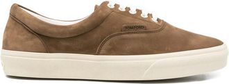 Tom Ford Brown Logo Low-Top Sneakers
