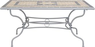 Milani Home Milani Home - ventus - tavolo da giardino in ferro con piano in mosaico 90 x 160 rettangolare