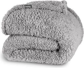 Bare Home Solid Faux Shearling Blanket in Light Grey at Nordstrom, Size Full