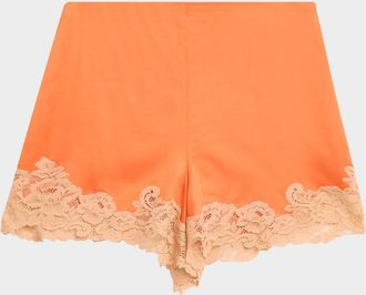 A.L.C. Pipa Satin and Lace Shorts
