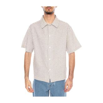 Edwin Zed Shirt SS - Heren - Korte mouwen Overhemden - Wit - M - Katoen - Overhemden