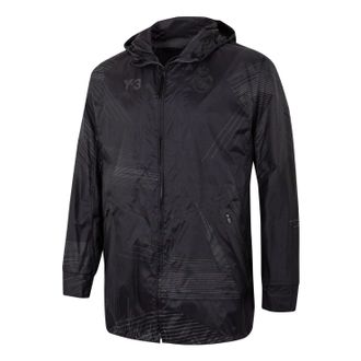 adidas x Y-3 Crossover real Madrid Full Print Stripe Logo Hooded Jacket Black HI0923
