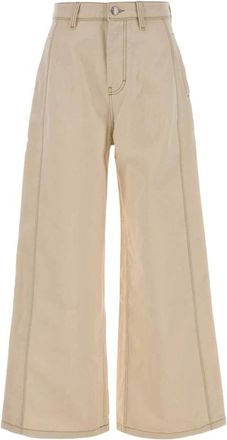 Ami Sand Denim Wide-leg Jeans - Dames - Loose Fit Jeans - Beige - W27 - Denim - Jeans