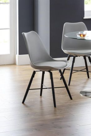 Julian Bowen Kari Plastic Dining Chair (Set of 2) in Grey