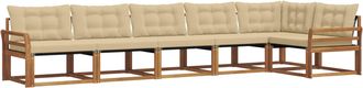 vidaXL Conjunto De Sof&aacute;s De Exterior 6 Uds. Natural Y Beige Vidaxl