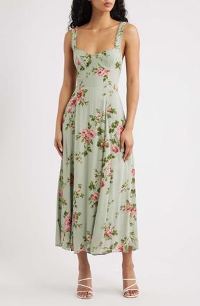 Reformation Lela Floral Print Midi Dress in Chorus at Nordstrom, Size 10
