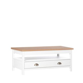 Klast Mesa de centro elevable efecto madera blanco 100x45 cm