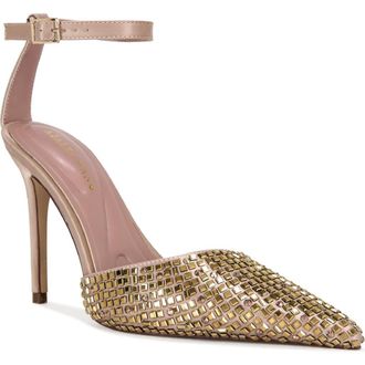 Azalea Wang Waraia Ankle Strap Pointed Toe Pump in Brown at Nordstrom Rack, Size 7.5