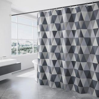 OEM Cortina De Ducha, 180x180 Cm. Cortina De Ducha, Cortina De Ba&ntilde;era Para Ba&ntilde;o, Estampado De Tri&aacute;ngulos