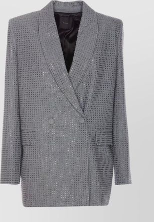 Pinko crystal embellished double-breasted v-neck jacket