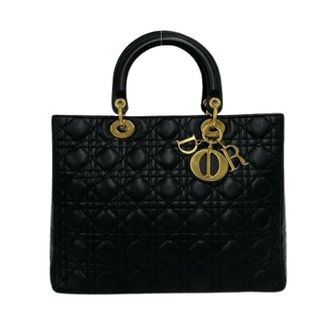 Dior Pre-owned Lady Dior Lambskin Handbag - Dames - Vintage Handtas - Zwart - ONE Size - Leer - Vintage