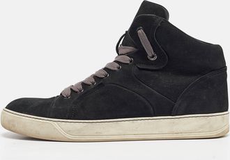 Lanvin Black Nubuck High Top Sneakers