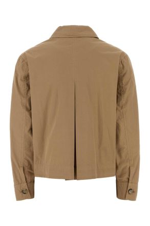 Woolrich Womens Camel Cotton Shirt Whitepepper Exterior: Camicie