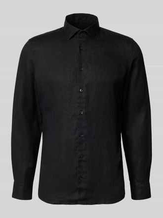 Seidensticker Slim Fit Business-Hemd aus Leinen mit Kentkragen in Black, Gr&ouml;&szlig;e 38