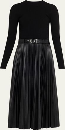 SIMKHAI Abilene Mixed-Media Midi Dress