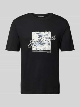 Jack & Jones Jack & Jones T-Shirt mit Rundhalsausschnitt Modell HONOLULU in Black, Gr&ouml;&szlig;e XXL