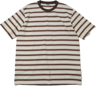 Auralee T-Shirts, male, Multicolor, Size: XL Gradient Stripe Jersey Tee