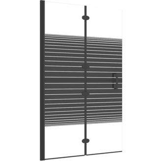 vidaXL Vidaxl - Mampara De Ducha Plegable Esg Negro 80x140 Cm