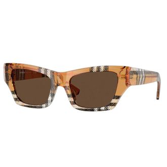Burberry BE4441U414673 Check Pattern Cat-Eye Sunglasses - Beige