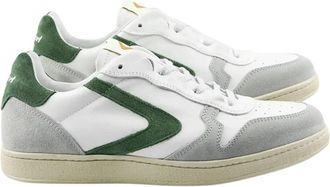 Valsport Groene leren sneakers- stijlvol model - Heren - Sneakers - Wit - 41 EU - Katoen - Schoenen