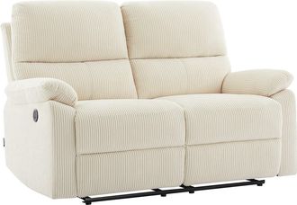 Vente-Unique Sofá de 2 plazas eléctrico relax de pana beige LUNANO